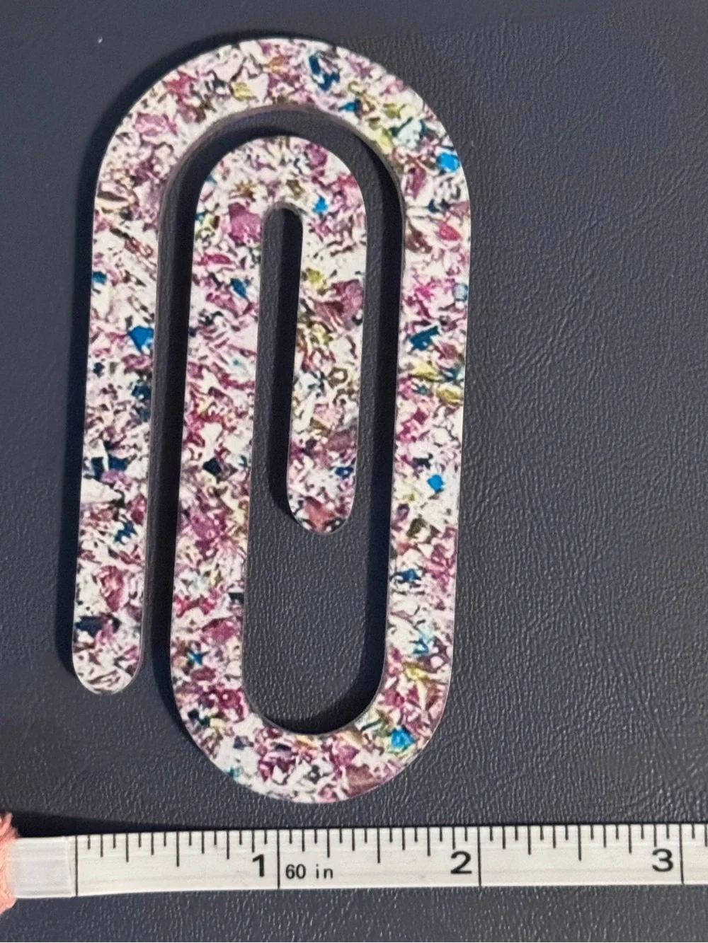 Oversized Purple Floral Acrylic Paper Clip Bookmark | Jumbo Planner Bookmark